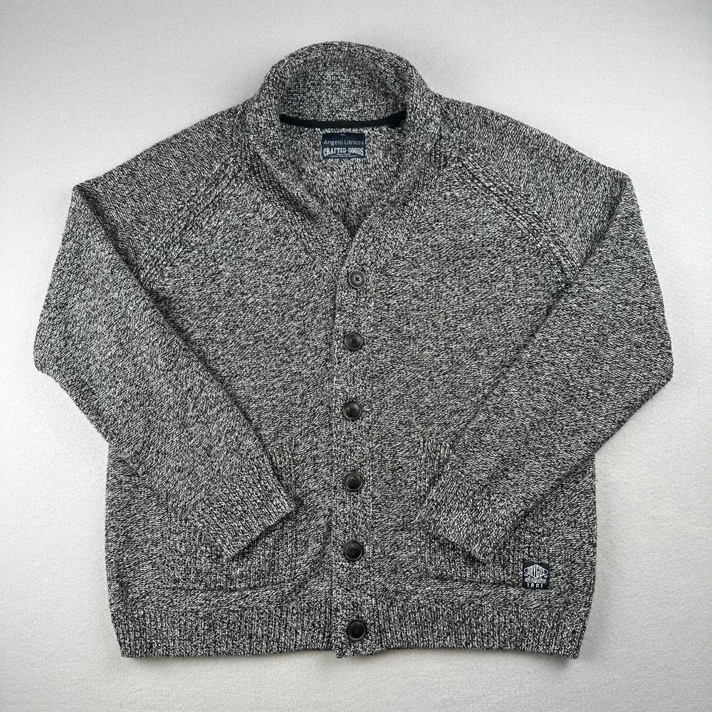 Angelo Litrico Men's 3XL Grey Cardigan Acrylic Sweater